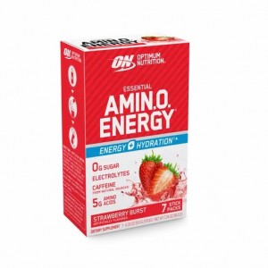 Optimum Nutrition Essential AMIN.O. ENERGY + Electrolytes Strawberry Burst 7 Stick Packs (7 Servings) Hrvatska | 03FZWOBAD