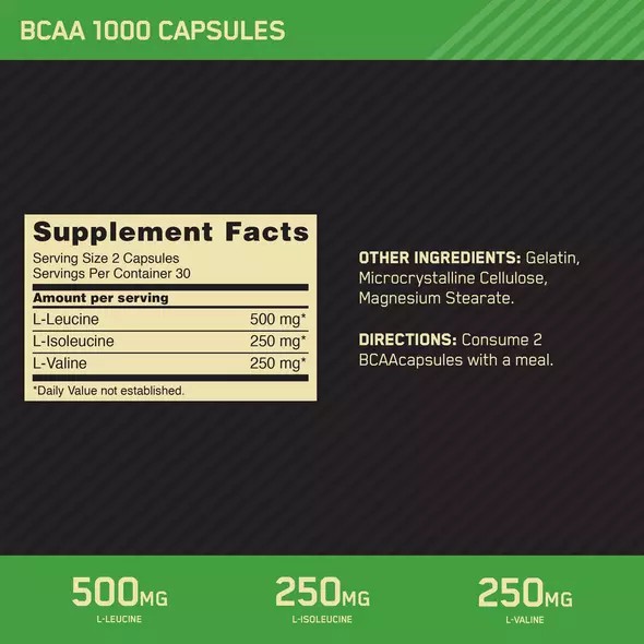 Optimum Nutrition BCAA 1000 60 Capsules (30 Servings) Hrvatska | 72YCDISHE