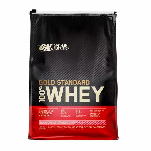 Optimum Nutrition GOLD STANDARD 100% WHEY™ Delicious Strawberry 10 lb (146 Servings) Hrvatska | 28PKYWBJI