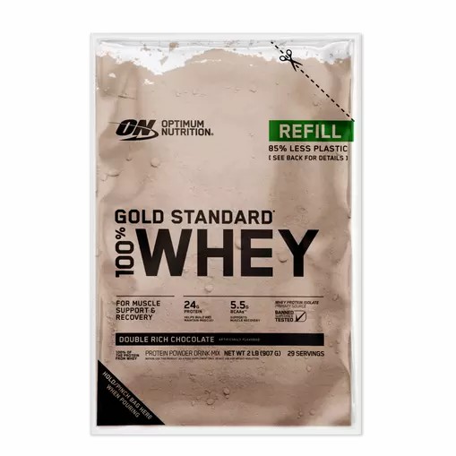 Optimum Nutrition GOLD STANDARD 100% WHEY™ Recyclable Refill Bag Double Rich Chocolate 2 lb (29 Servings) Hrvatska | 38EJGDUTW