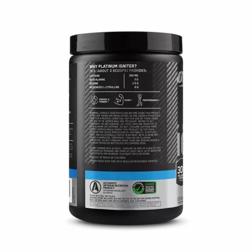 Optimum Nutrition Platinum Igniter Blue Raspberry Freeze 0.84 lb (20 Servings) Hrvatska | 65THQAFUB