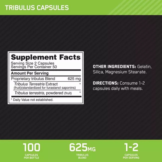 Optimum Nutrition Tribulus Caps 100 Capsules (50 Servings) Hrvatska | 50JEPKGSV